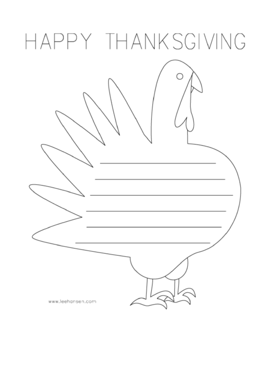 Thanksgiving Turkey Writing Paper Printable pdf