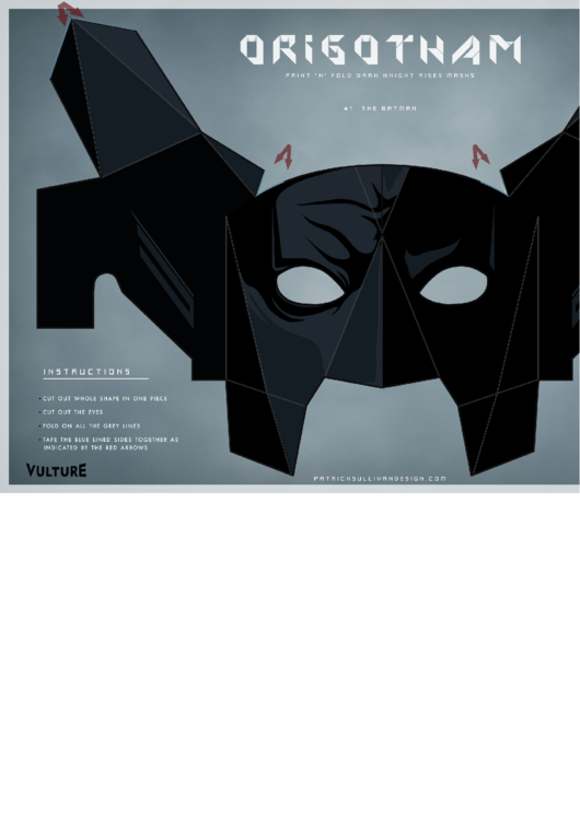 Batman Mask Template Printable pdf