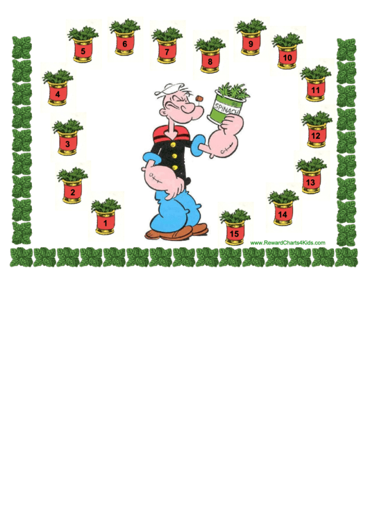 Spinach Reward Chart For Kids Printable pdf