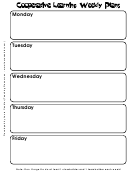 Cooperative Learning Weekly Plan Form
