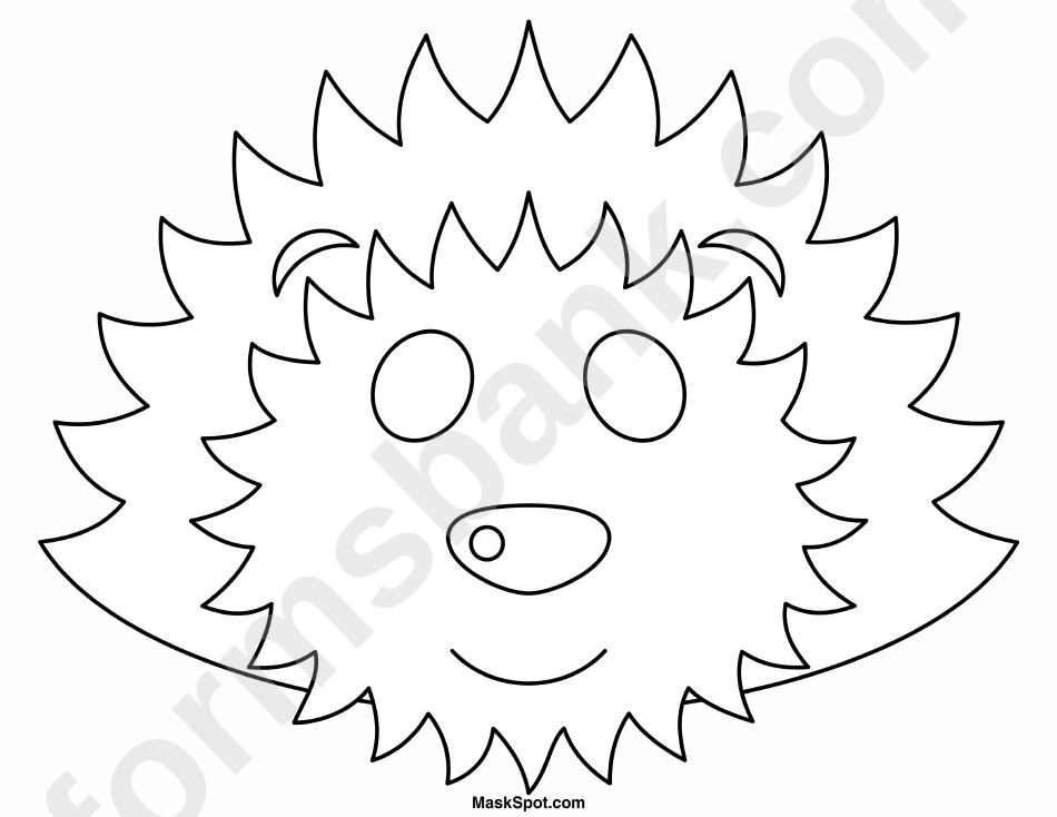 Hedgehog Coloring Mask Template