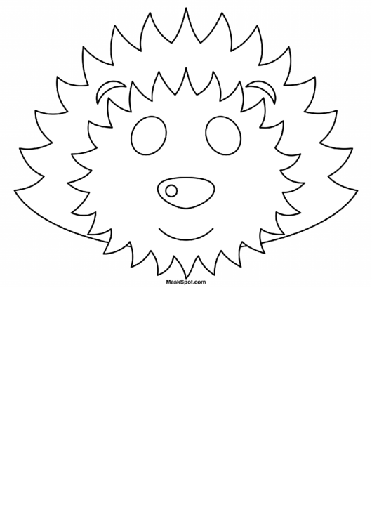 Hedgehog Coloring Mask Template Printable pdf