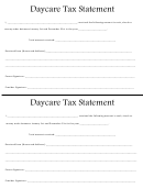 Daycare Tax Statement Template
