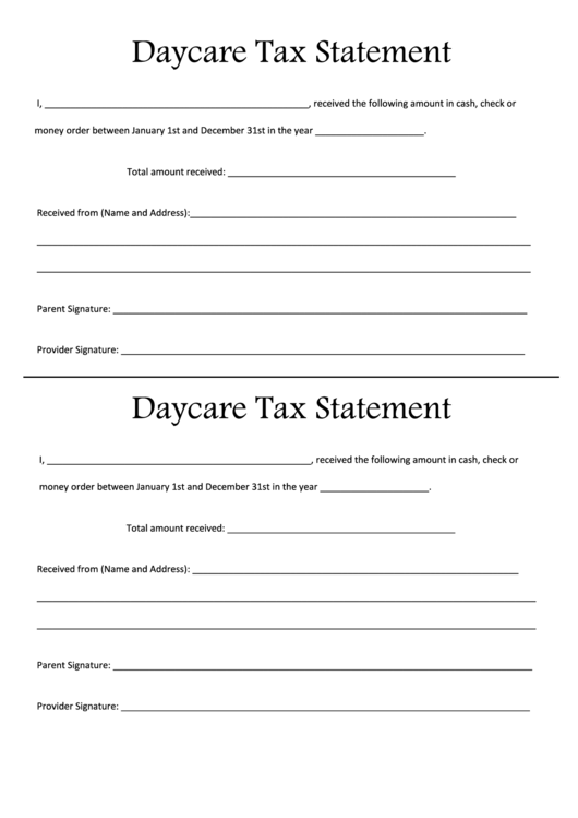 Top 7 Daycare Tax Form Templates Free To Download In PDF Format