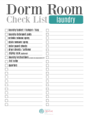 Dorm Room Laundry Checklist Template