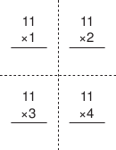 Multiplication Flash Cards Template 11 X 12
