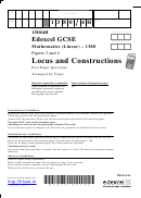 Locus And Constructions Mathematics Worksheet