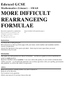Edexcel Gcse Mathematics (linear) - More Difficult Rearrangeing Formulae