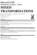 Edexcel Gcse Mathematics (Linear) - Mixed Transformations Printable pdf