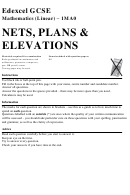 Edexcel Gcse Mathematics (linear) - Nets, Plans & Elevations