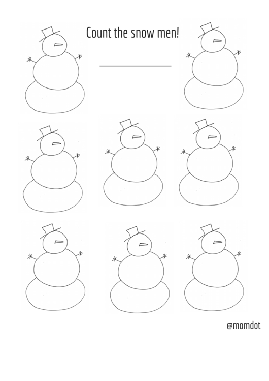 Snowman Kindergarten Activity Sheet Printable pdf