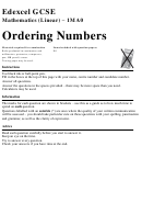 Edexcel Gcse Mathematics (linear) - Ordering Numbers