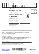 Edexcel Gcse Mathematics (Linear) - Number Printable pdf
