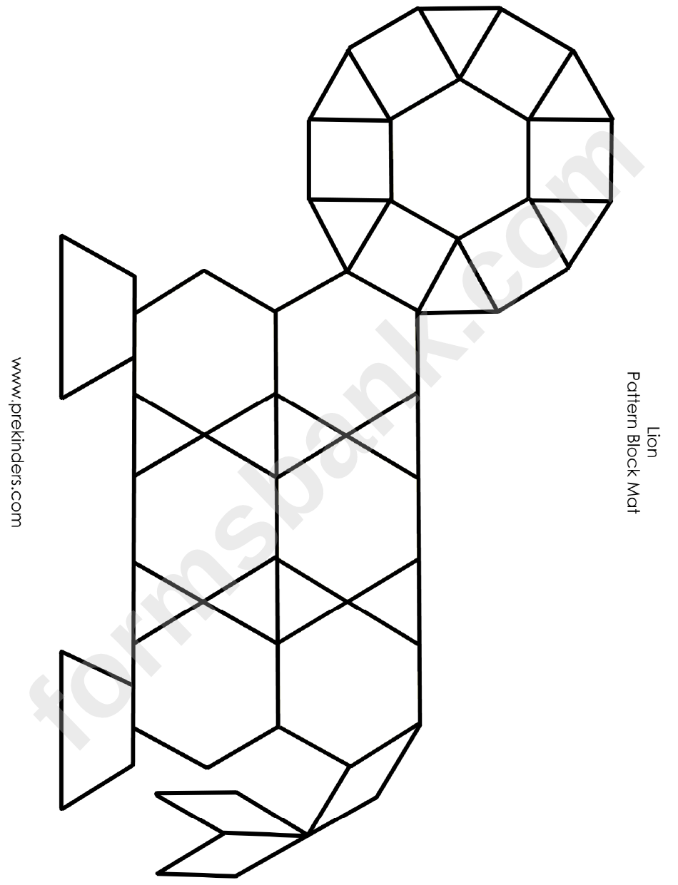 Black And White Lion Pattern Block Mat Template