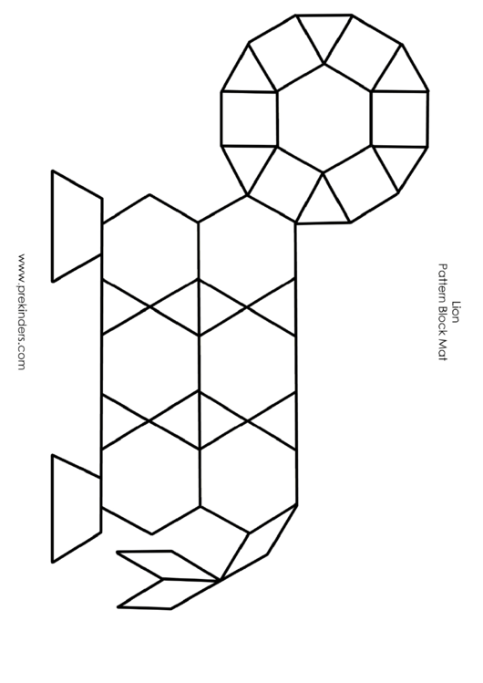 Black And White Lion Pattern Block Mat Template Printable pdf