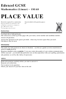 Edexcel Gcse Mathematics (linear) - Place Value