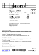Edexcel Gcse Mathematics (Linear) - Pythagoras Questions Printable pdf