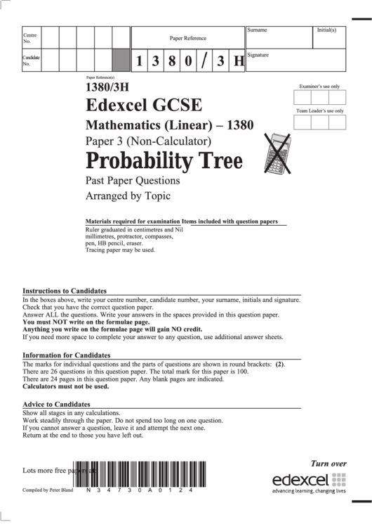 Probability Tree Worksheet Printable pdf