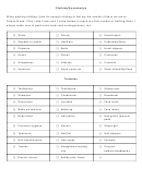 Clothing/accessories Packing List Printable pdf