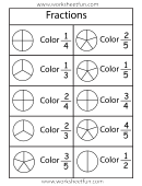 Fraction Circles Color Worksheet