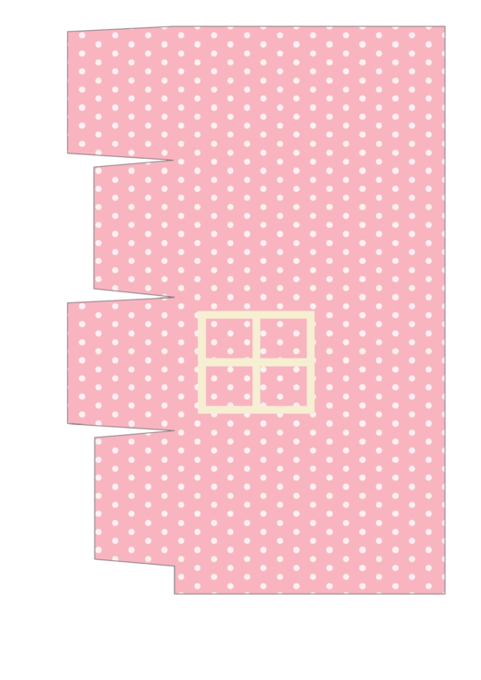 Cupcake Box Template - Pink House With White Dots Printable pdf