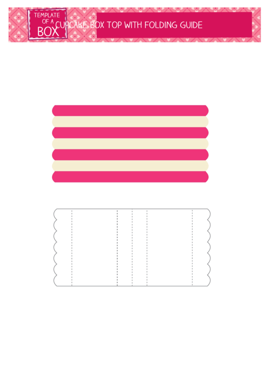 Cupcake Box Top Template - Pink & White Stripes Printable pdf