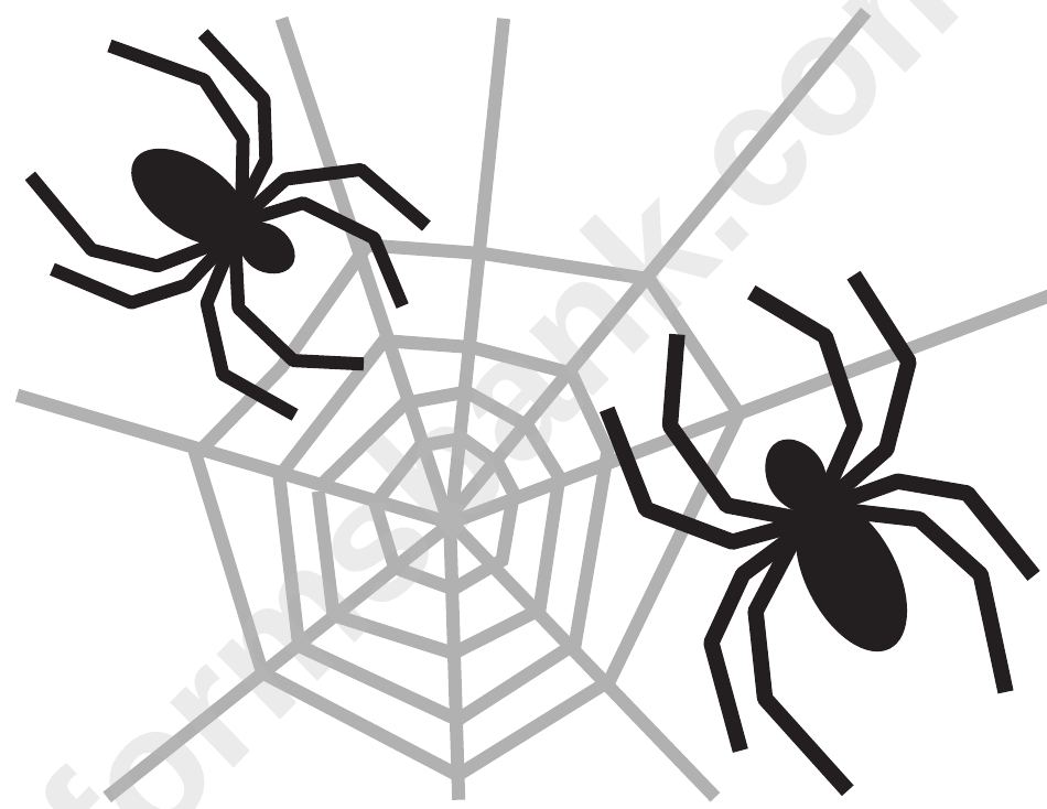 Spiders In A Web Stencil Template