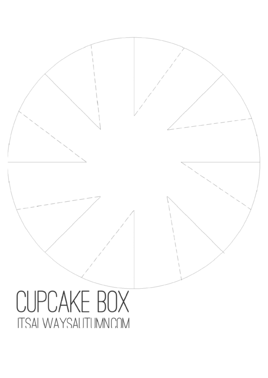 Round Cupcake Box Template Printable pdf
