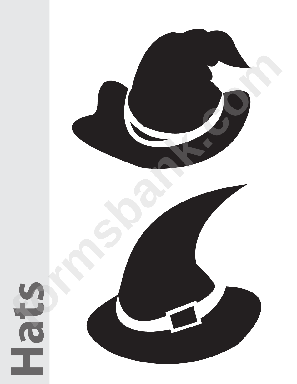 Witch Hats Pumpkin Carving Pattern Template