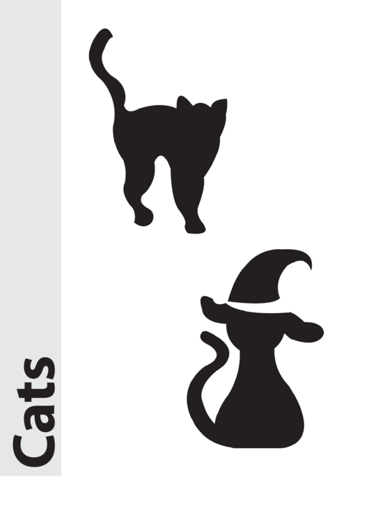 Cats Pumpkin Carving Pattern Template Printable pdf