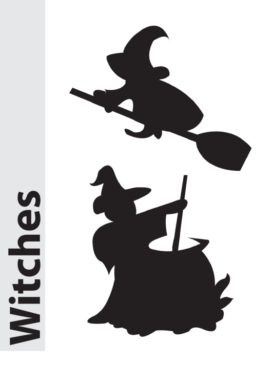 Witches Pumpkin Carving Pattern Template Printable pdf