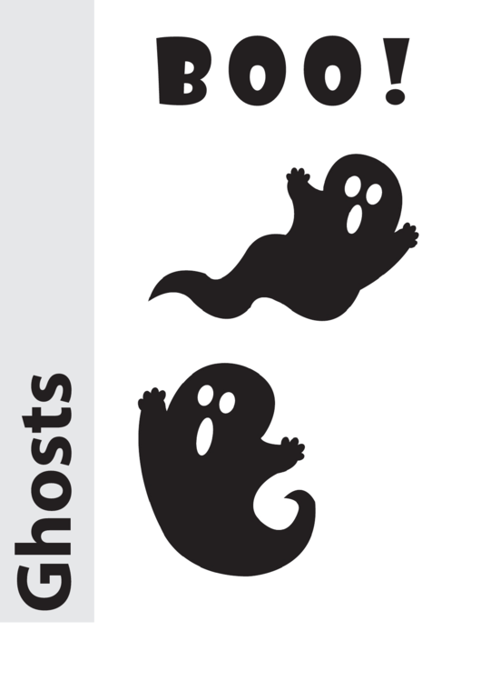 Cute Ghosts Pumpkin Carving Pattern Template Printable pdf