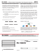Form Ri-1065v - Rhode Island Corporation Tax Payment Voucher - 2014