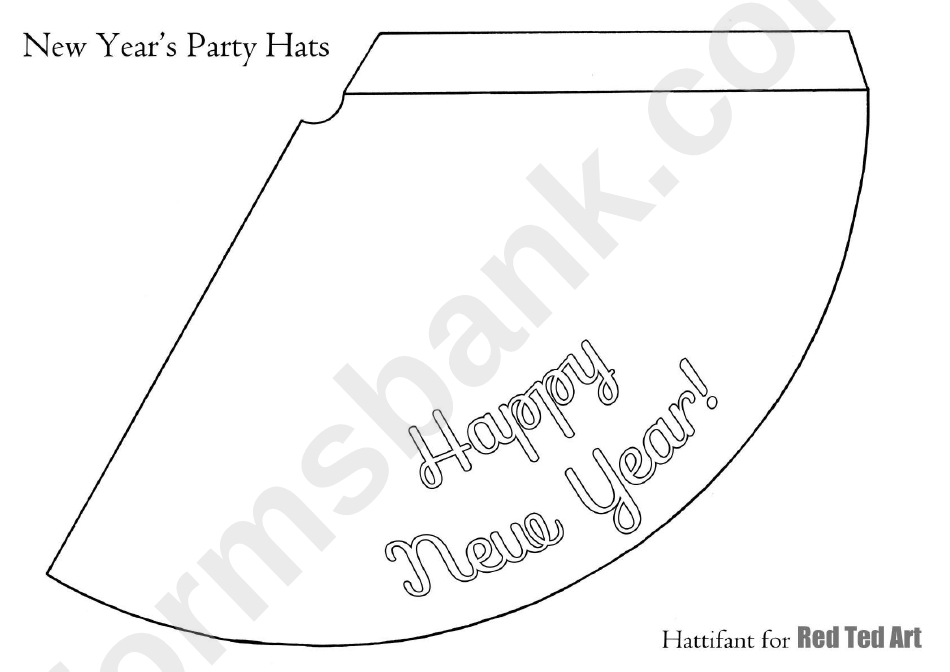 White Happy New Year Hat Template