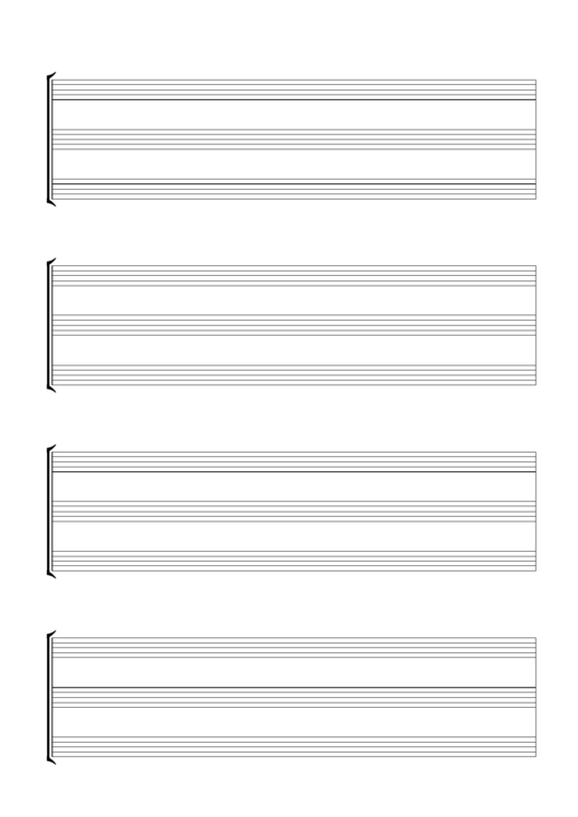 4-Stave Trio Format Blank Staff Paper Printable pdf