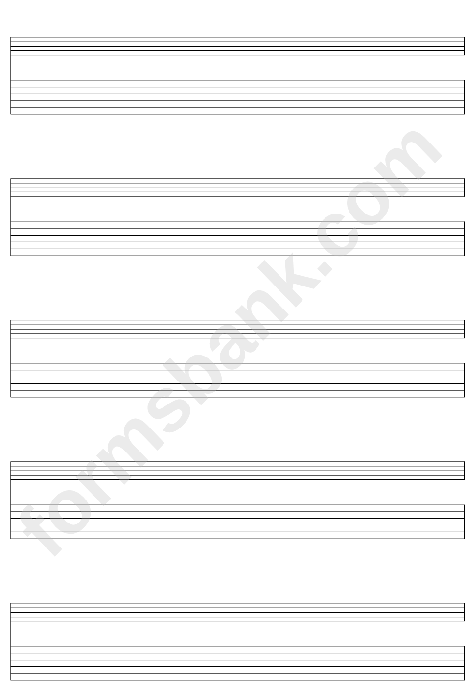 5-Stave Lute Tablature + 1 Solo Instrument Blank Staff Paper