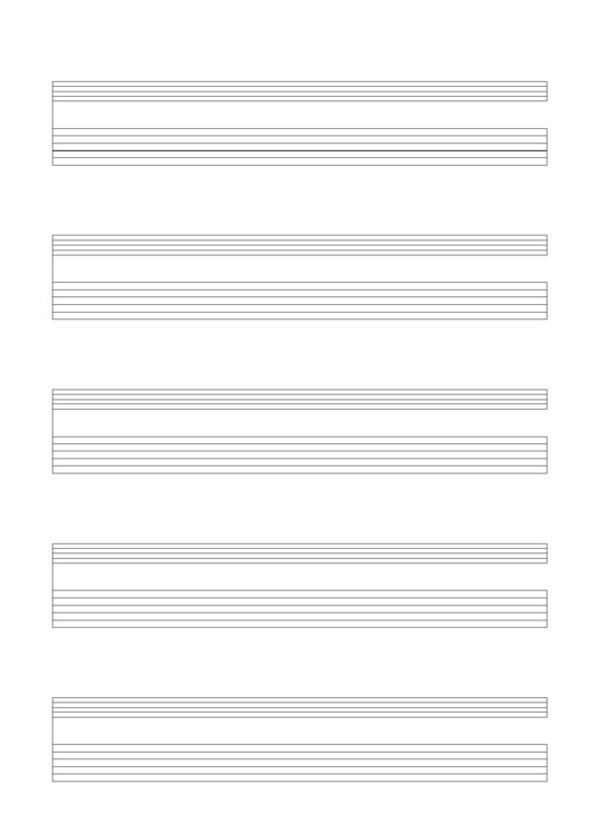 5-Stave Lute Tablature + 1 Solo Instrument Blank Staff Paper Printable pdf