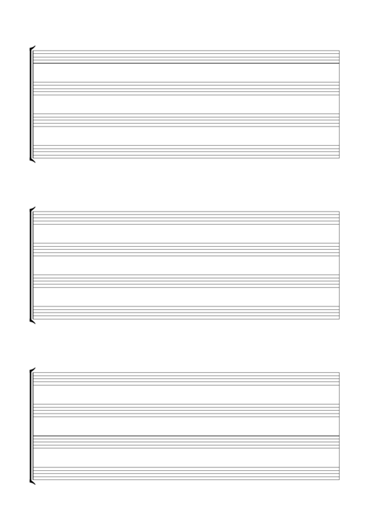 3-Stave Quartet Format Blank Staff Paper Printable pdf