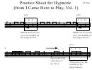 Practice Sheet For Hypnotic (from I Came Here To Play, Vol. 1)
