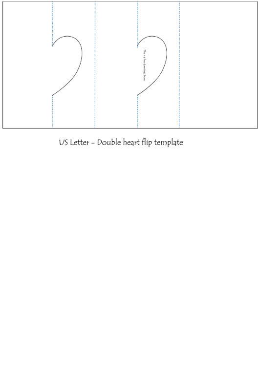 Us Letter Double Heart Flip Template Printable pdf