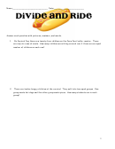 Divide And Ride Division Worksheet Printable pdf