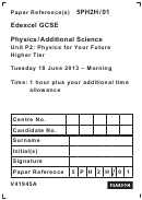 Edexcel Gcse Physics/additional Science - Unit P2 Physics For Your Future