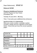 Edexcel Gcse Physics/additional Science - Unit P2 Physics For Your Future Printable pdf