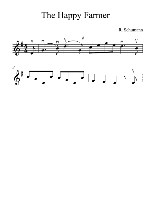 The Happy Farmer By R. Schumann Violin Sheet Music Printable pdf
