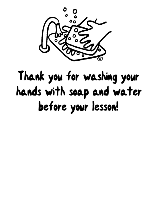 Hand Wash Sign Template Printable pdf