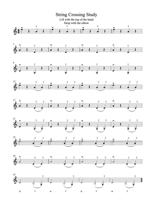 String Crossing Study Music Worksheet Printable pdf