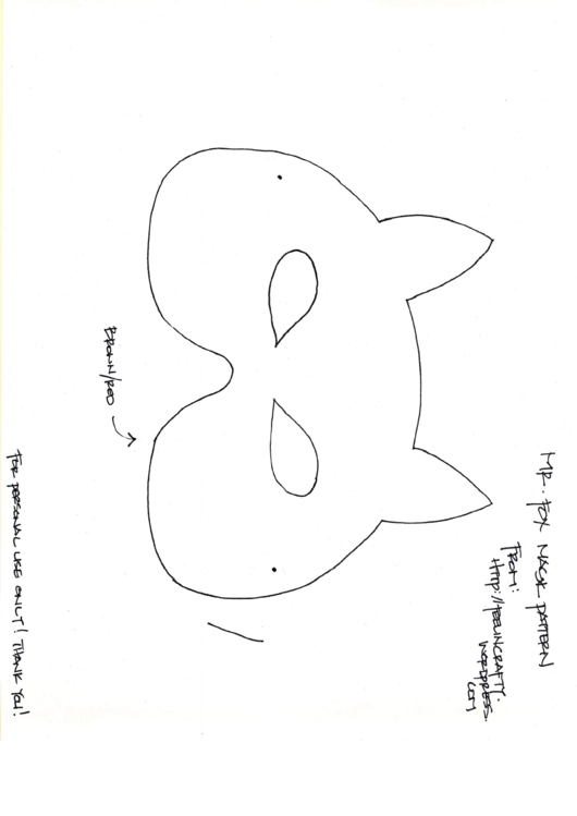 Mr. Fox Mask Pattern Template Printable pdf