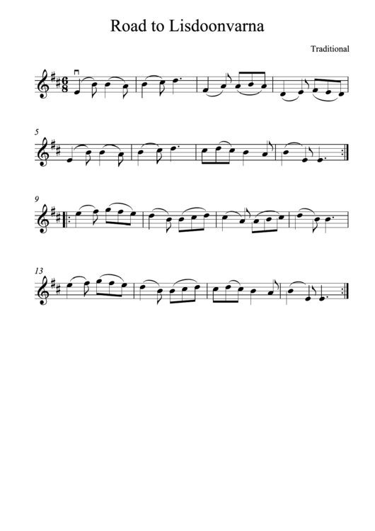 Road To Lisdoonvarna Traditional Violin Sheet Music