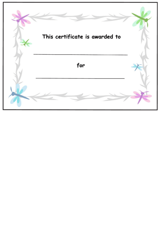 Butterfly Certificate Template Printable pdf