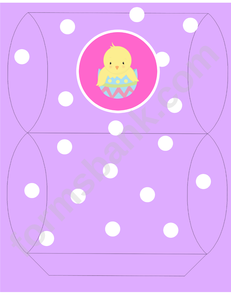 Easter Basket Template - Purple With Chick